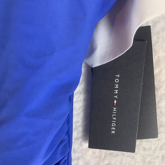 Tommy Hilfiger Women's Ruffled Flounce Blue Strapless One-Piece Swimsuit Size 10 - Picture 2 of 8